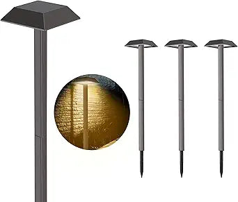 Super Bright 300 Lumens Solar Pathway Lights Outdoor, 2 Lighting Color Modes Warm White & Daylight, Waterproof Landscape LED Lighting for Walkway, Garden, Driveway, Yard  Easy Installation (4 Pack)