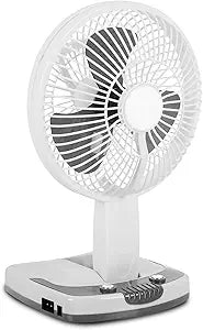 Technical Pro Adventure Series Rechargeable Desk/Wall Fan with LED Work Lamp, Adjustable Tilt Super-bright LED Lamp