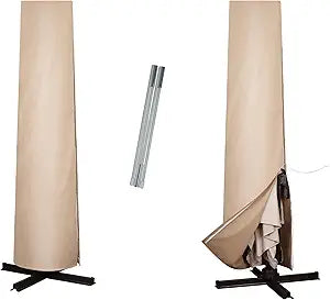 Patio Umbrella Cover for 9ft to 13ft Outdoor Umbrella, 600D Waterproof UV Resistant Cantilever Umbrella Cover with Zipper and Rod