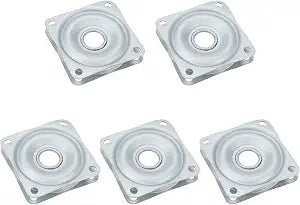 2 Inch Lazy Susan Hardware, 5Pcs Square Lazy Susan Turntable Bearings, Heavy Duty Lazy Susan Bearing Steel Swivel Plate for Kitchen Table Makeup Holder, Silver