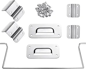 1 Set Table Hinge Bracket Kit Removable Metal Table Bracket Multi-use Hardware Accessory RV Dinette Table RV Table Base Mount Lifetime Table Parts for Room Picnic Table Installation Use