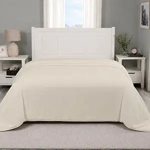 Carressa Linen Duvet Cover Queen Size - 100% Egyptian Cotton 600 Series Ivory Duvet Cover Queen (1 PC), Soft, Cooling, Sateen Weave Comforter Protector, Hidden Zipper Closure & 7 Corner Ties