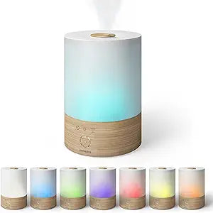 Homedics Cool Mist Ultrasonic Humidifier, 8-Colors Night Light, 0.66 Gal Top-Fill Tank, 24Hr Runtime, 3 Mist Settings, 360┬░ Mist for 329 sq ft Rooms, Aromatherapy, Clean Tank Tech, Auto Shutoff