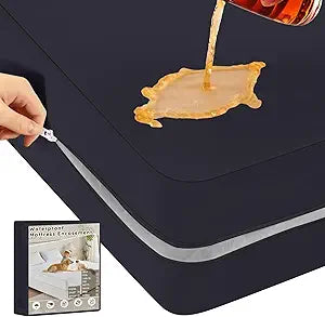 Queen Mattress Protector(12-16 Depth)  Premium Six-Sided Waterproof Mattress Cover Bed Cover,Zippered Mattress Encasement for Bed, Noiseless Breathable Machine Washable,Black