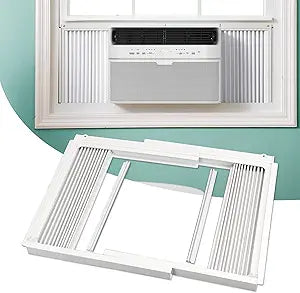 Flehomo Window Air Conditioner Side Panels with Frame, Adjustable Insulation AC Side Panel for 12,000 BTU Window AC Unit, Frame Included