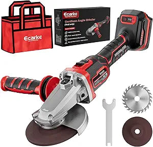 Ecarke Flathead Angle Grinder Compatible with Milwaukee 18V Battery, 4-1/2" to 5",11000RPM, Anti-Vibration&Multiple Safety System,Tool-Free Guard,Angle Grinder for Tight Spaces Grinding (Tool Only)
