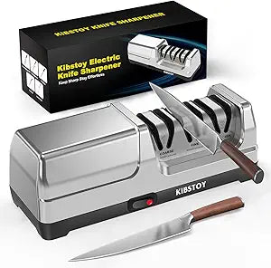 Knife Sharpener Electric  Professional 3-Stage 100% Diamond Sharpening System with 20 Precision Angle, Fast Blade Restoration, Polishing, Repair & Edge Refining for Kitchen & Outdoor Knives