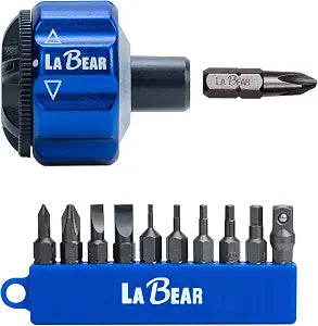 LABEAR Mini Magnetic Finger Ratchet Wrench Set, 1/4 Inch Drive S2 Bits