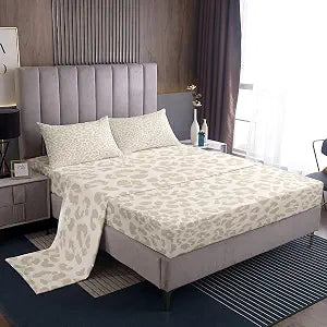 jejeloiu Beige Leopard s Safari Bedding Set Full Size Kids Boys Girls