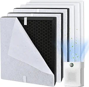 PR1 Replacement Filter, Compatible with MOOKA PR1 Air Purifier,Compare to Part # ΓPR1 Air Filters, 3 HEPA Filters + 6 Carbon Pre-Filter