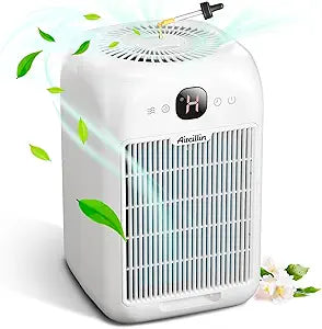 Aircillin Air Purifiers for Home Bedroom Up to 908 Sq Ft, Air Purifiers with HEPA Filter Aromatherapy,Turbo Boost Button, Sleep Mode, White