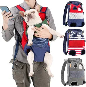 Dog Backpack Carrier Small Dog Backpack, Pet Dog Front Backpack Legs Out Dog Chest Carrier for Small Dogs, Cat Backpack Carrier Dogs Travel Back Pack Hands-Free Hiking Bike Motorcycle (Size:1119 lbs)