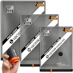 10 Pack Travel Vacuum Storage Bags with Portable Cordless Electric Pump