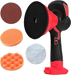 Cordless Buffer Polisher compatible with Milwaukee Battery,6 Variable Speed, 6800 RPM Dual Action Random Orbital Polisher for Car Boat Wood Polishing Detailing Waxing(No Battery) (Red)