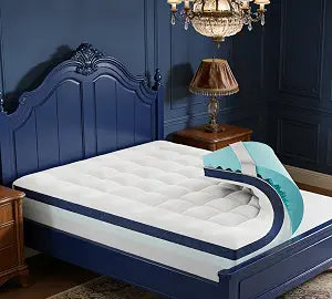 4 Inch Dual Layer Memory Foam Mattress Topper Full Size - 2 Inch 1000GSM Soft Pillow Top Mattress Pad & 2 Inch 5-Zone Egg Crate Cooling Gel Memory Foam for Back Pain (Twin XL,39"x80")