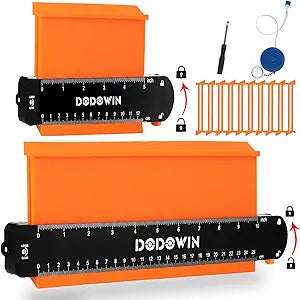 DODOWIN 10+5 Inch Contour Gauge with Lock, Dual Size Profile Duplicator Tool for Flooring, Tile, Woodworking & Irregular Shapes, Shape Outline Gauge, Fathers Day Gifts for Dad Men Husband