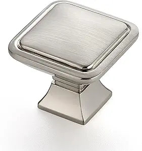 Ravinte 20 Pack Solid Single Hole Square Foot Cabinet Arch Knobs Kitchen Brushed Nickle Knobs Silver Drawer Pulls Kitchen Cabinet Hardware Pulls for Cupboard Handles