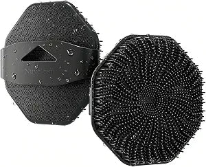 The Body Buffer Premium Silicone Scrubber, Exfoliating Brush(Black)