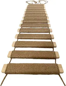 Cat Climbing Kit - Sisal Rope Cat Bridge, Cage Ladder, Scratcher & Step Platform Tower, Cat Ladder