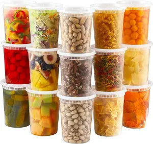 AOZITA 20 Sets 32 oz Plastic Deli Food Containers With Lids, Airtight Food Storage Containers, Freezer/Dishwasher/Microwave Safe, Soup Containers For Takeout Meal Prep Storage