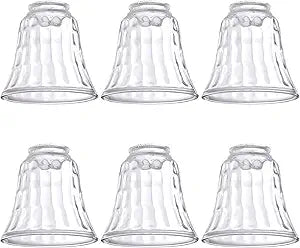 Ceiling fan light covers, Ceiling fan globes replacement glass, Light fixture replacement glass, Dysmio Lighting Replacement Shade Height: 4.75", Depth: 4.75", Width: 4.9" Fitter size 2.25", 6 Pack
