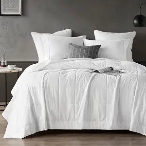 Sharper Image King Size Blanket Jersey Knit Ultra-Soft, Cooling Blanket Box Quilting, Microfiber Reverse, All Season & Lightweight King Summer Blanket Cozy T-Shirt Handfeel, King, White