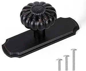 1-1/4 inch 8 Pack Oil Rubbed Bronze Cabinet Knobs with Backplate, Vintage Small Drawer Pulls, Aged Copper Handles and Hardware for Kitchen,Dresser,Bathroom,Closet