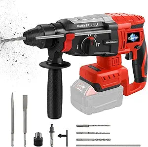 Cordless Rotary Hammer Drill (Tool Only) Compatible with Milwaukee M18 | 2.6J Impact | SDS-Plus Chuck | 4-Mode | Brushless Motor (Battery not Included)