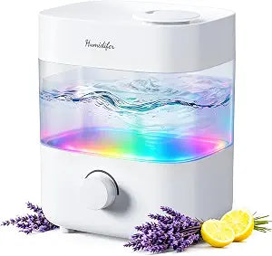 Humidifiers for Bedroom, 2L Top Fill Cool Mist Humidifier, 20dB Quiet 