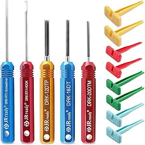 JRready ST5236 Deutsch Pin Extractor Tool for 16#12#20# Solid/Stamped Contacts 10-22 AWG, Terminal Removal Tool Kit with Steel DRK-RT1 for Deutsch DT,DTM,DTP Series Connector 13PCS