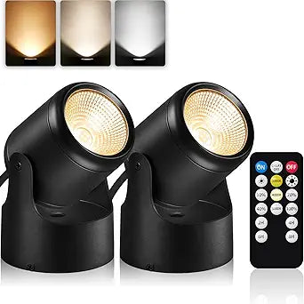 2 Pack LED Uplights Indoor with Remote, 3W Plug-in Dimmable Accent Lights