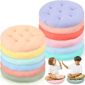 Fumete 12 Pcs Round Floor Pillows Cushions Seating 16 x 16 Inches Floor Round Cushions for Kids Toddlers Flexible Reading Chair Pillows for Classroom Home School Playing Supplies(Candy Color)