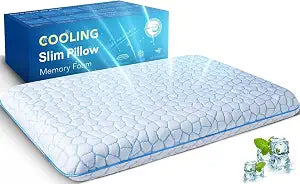 Ultra Thin Flat Pillows for Sleeping,Cooling Slim Memory Foam Pillow 3.25 in Ultra Thin Pillow,Low Profile Sleeper Pillows for Stomach Back Sleeper for Neck and Back Support Stomach sleeping pillow