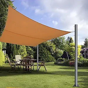 12ft Sun Shade Pole Outdoor - 3" Diameter Heavy Duty Metal Steel Support Post for Awnings,Shade Cloth,Canopy,Light String - 1 Pack