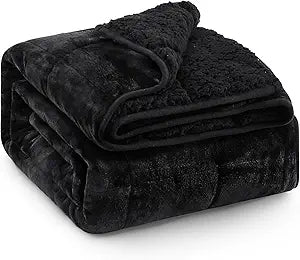 Super Fuzzy Soft Sherpa Fleece Weighted Blanket, 15 lbs Dual Sided Fluffy Heavy Weighted Blankets for Adults - No Bunching with Double Layers of Soft Inner Lining (60"x 80", 15 Pounds)