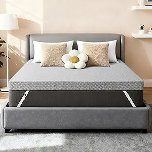 Extra Firm Mattress Topper Queen: 3-Inch Ultra Support Memory Foam for Back Pain Relief, Cooling Breathable Bamboo Gel, Washable Cover with 4 Anti-Slip Straps, CertiPUR-US Oeko-Tex Certified 80x60