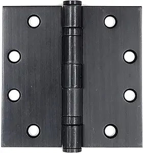 Hinge Outlet Square Ball Bearing Commercial Door Hinges, Heavy Duty Steel Non-Removable Pin (4.5 Inch, Oil Rubbed Bronze, 2 Pack)