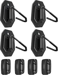 PEGZONE Swivel Bike Wall Mount, Heavy Duty Vertical Bike Rack with Fixed Hooks for Garage Storage, Wall Mounted Bicycle Hangers Holds up to 77 lbs for Indoor, 4 Pack
