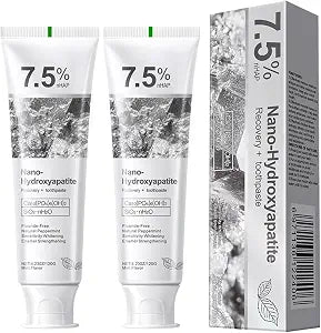2Pack 7.5% Nano Hydroxyapatite Toothpastes for Daily Oral Care
