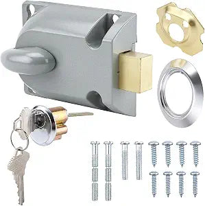 Garage Door Lock Set, Center Mount Deadbolt Lock with Keyed Cylinder, Diecast Painted Aluminum