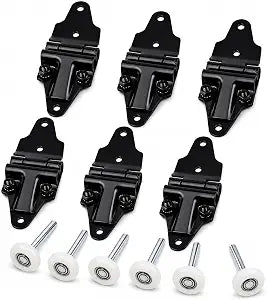 Roll Up Door End Hinge with Nylon Roller (2.00") for Cargo Trailer Truck Replacement TG-1209 TG-3228 Trailer Door Hinge Roller 6 Set