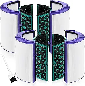 TP04 Replacement Filter for Dyson TP04 HP04 DP04 TP05 DP05 Air Purifier for Bedroom, Home, Office, Sealed Two Stage Pure Cool Fan 360┬░ Combi Filter & Activated Carbon Filter for Pets, Baby, 2 Pack