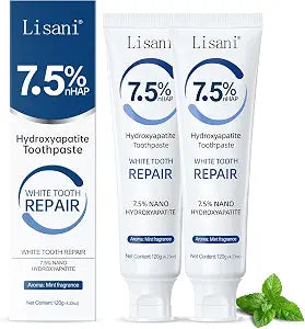 Set 2-Pack Hydroxyapatite Toothpaste for Teeth Remineralization, Enamel Repair, Sensitivity Relief & Whitening Fluoride-Free, Deep Cleaning Care, Fresh Breath