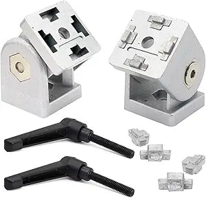 2Pcs 15 Series Aluminum Extrusion Profile Flexible Pivot Joint Connectors with Handles, 2pcs 15 Extruded Aluminium Profil 1515 Perfiles Exprimidos de Aluminio Rail