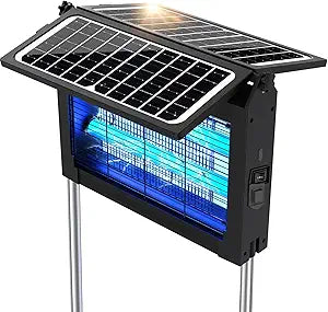 Solar Bug Zapper, 4500V Mosquito Zapper Outdoor Waterproof with Dual Solar Panel, USB Rechargeable Mosquito Killer, Cordless Fly Insect Zapper Waterproof for Patio Yard Garden Home Camping