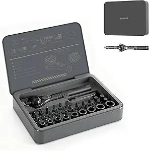 STEELITE 40 in 1 Ratchet Screwdriver Set with Detachable Handle, 180 Ratchet Head, Magnetic Tool Kit with Case for Computer, Electronics Repair, Ideal for Home, DIY, and Maintenance