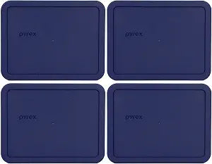Pyrex 7211-PC (6-Cup) Blue Food Storage Lid (4-Pack) - Made in USA