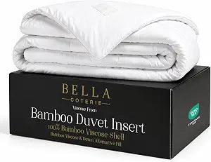 Bella Coterie Bamboo Viscose Duvet Insert King/Cal King Size | A Luxury Down Alternative Comforter | All Season Cooling for Hot Sleepers | Ultra Soft & Breathable | Machine Washable | 106"x94" [White]