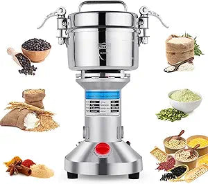 Heavy-Duty Electric Grain Mill Grinder  2000W 750g Capacity 304 Stainless Steel Commercial Grade for Grinding Dry Grains, Coffee, Spices  High-Speed Motor, Easy Clean, Overload Protection