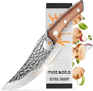 Matsato Chef Knife - Kitchen Knife for Cooking, Chopping. Japanese Steel Knife for Home, BBQ, Balance & Control, 6.3 Inch